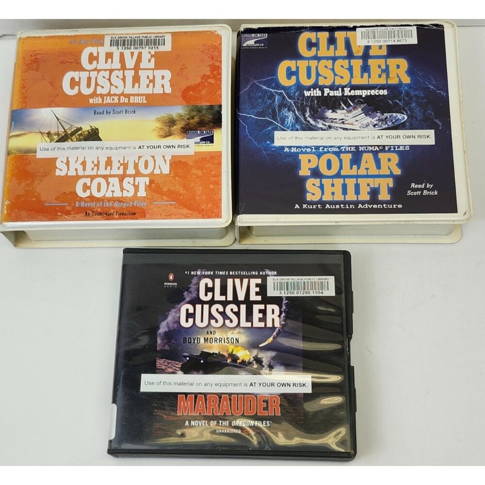 Clive Cussler Lot of 3 Audiobooks Books on CD Unabridged Action Adventure